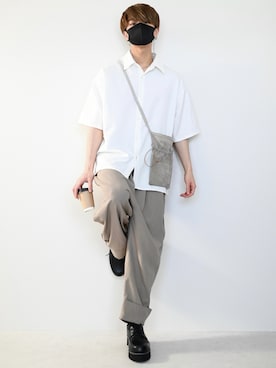 「shiki tokyo（シキトウキョウ）のアイテム（パンツ）」を使った、MASAKIさん（メンズ・168cm）の夏コーディネート