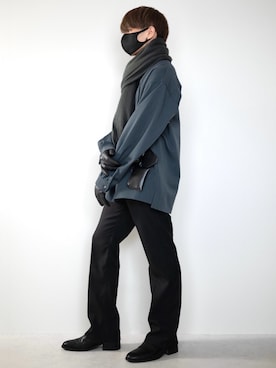 マフラー グレー系 を使ったメンズ人気ファッションコーディネート Wear