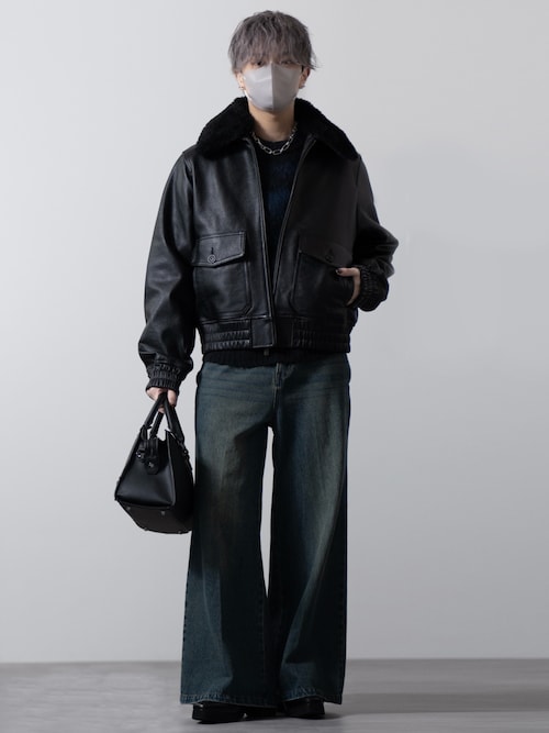 CLEL レザーブルゾン ブラック Sサイズ CLEL ブルゾン アウター 「CLEL」Cow Leather G-1 Blouson