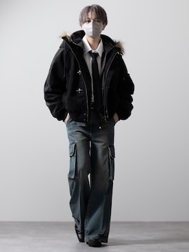 「アイテム（ネクタイ）」を使った、MASAKIさん（メンズ・168cm）の冬コーディネート