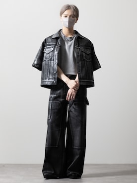 CLEL】Foil Print Double Knee Denim Pants / 箔プリント ダブルニー