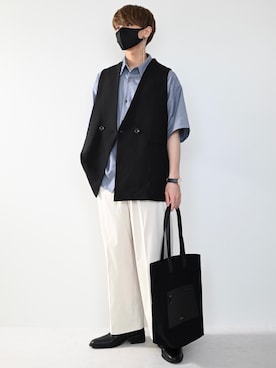 「アイテム（ベスト）」を使った、MASAKIさん（メンズ・168cm）の夏コーディネート