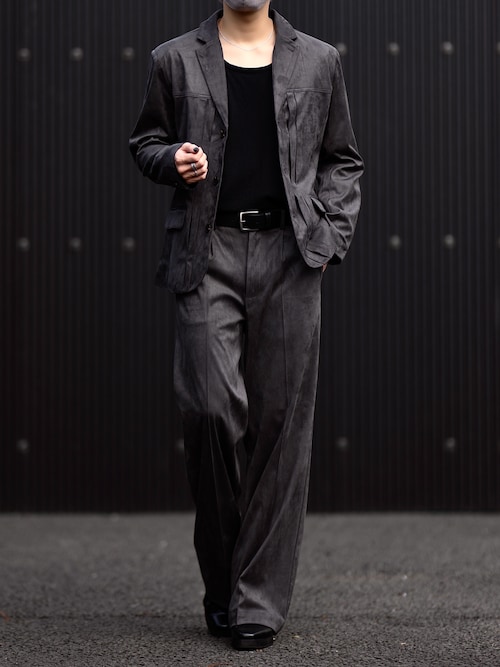 「CLEL(クレイル)の【CLEL】Double Tech Fade Jacket / ダブルテックフェード ジャケット【セットアップ対応】(テーラードジャケット)」を使った、MASAKIさん(メンズ・168cm)の秋コーディネート