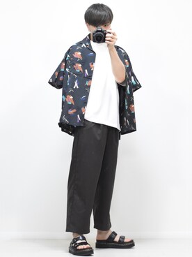 「Dr. Martens（ドクターマーチン）のアイテム（サンダル）」を使った、MASAKIさん（メンズ・168cm）の夏コーディネート