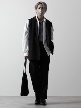 「アイテム（ベスト）」を使った、MASAKIさん（メンズ・168cm）の春コーディネート