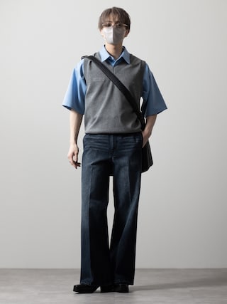 「CLEL(クレイル)の【CLEL】TR Loose Half Sleeve Regular Collar Shirt / TR ルーズ半袖レギュラーカラーシャツ【セットアップ対応】(シャツ/ブラウス)」を使った、MASAKIさん(メンズ・168cm)の春コーディネート