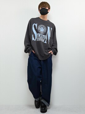 「re_k by JUNRED（レクバイジュンレッド）のアイテム（スウェット）」を使った、MASAKIさん（メンズ・168cm）の冬コーディネート