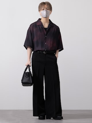 「CLEL（クレイル）の【CLEL】2Way Multi Pattern Drape Short Sleeve Shirt/2way 花柄 アブストラクト柄ドレープ半袖シャツ（シャツ/ブラウス）」を使った、MASAKIさん（メンズ・168cm）の夏コーディネート