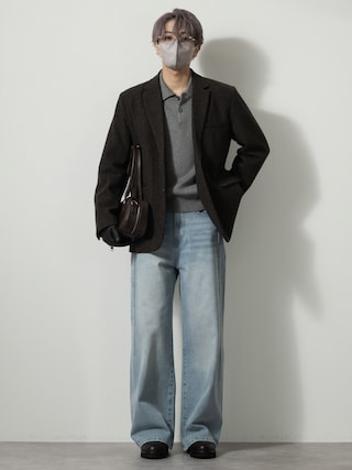 「CLEL(クレイル)の【CLEL】Wool Blend Herringbone Tweed Tailored Jacket / ウールブレンド ヘリンボーンツイードテーラードジャケット【セットアップ対応】(テーラードジャケット)」を使った、MASAKIさん(メンズ・168cm)の秋コーディネート