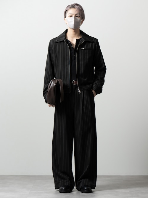 「CLEL(クレイル)の【CLEL】Prime TR Short Blouson / プライムTR ショートブルゾン【セットアップ対応】(ブルゾン)」を使った、MASAKIさん(メンズ・168cm)の秋コーディネート