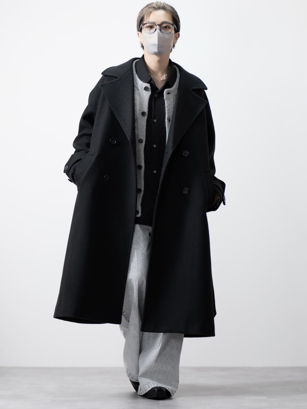 CLEL ダブルチェスターコート ダークブラウン 完売品 CLEL（クレイル）の「【CLEL】Tech Melton Loose Double Chester