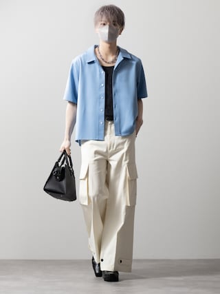 「CLEL（クレイル）の【CLEL】TR Short Sleeve Open Collar Shirt / TR 半袖オープンカラーシャツ（シャツ/ブラウス）」を使った、MASAKIさん（メンズ・168cm）の春コーディネート