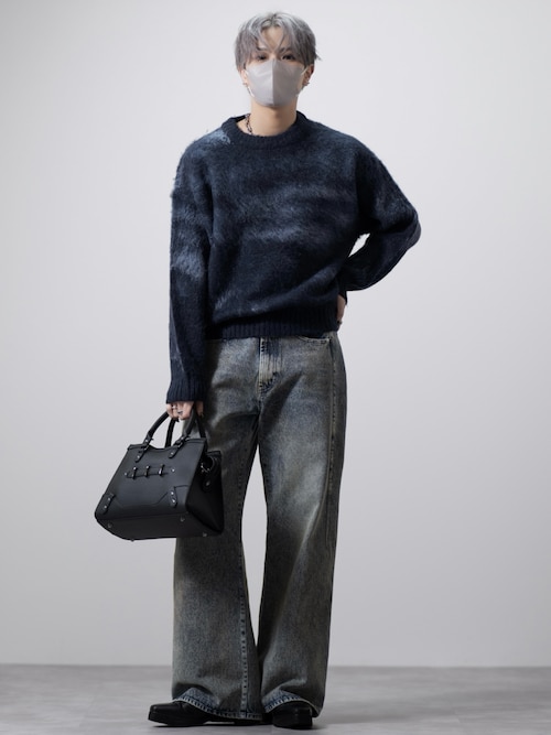 「CLEL（クレイル）の【CLEL】Alpaca Blend Shaggy Knit / アルパカブレンドシャギーニット（ニット/セーター）」を使った、MASAKIさん（メンズ・168cm）の秋コーディネート