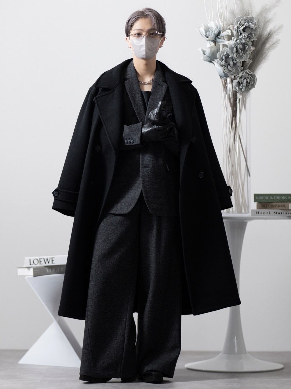 【CLEL】ウールブレンド ヘリンボーンツイードテーラードジャケット CLEL】Wool Blend Herringbone Tweed Tailored Jacket / ウール