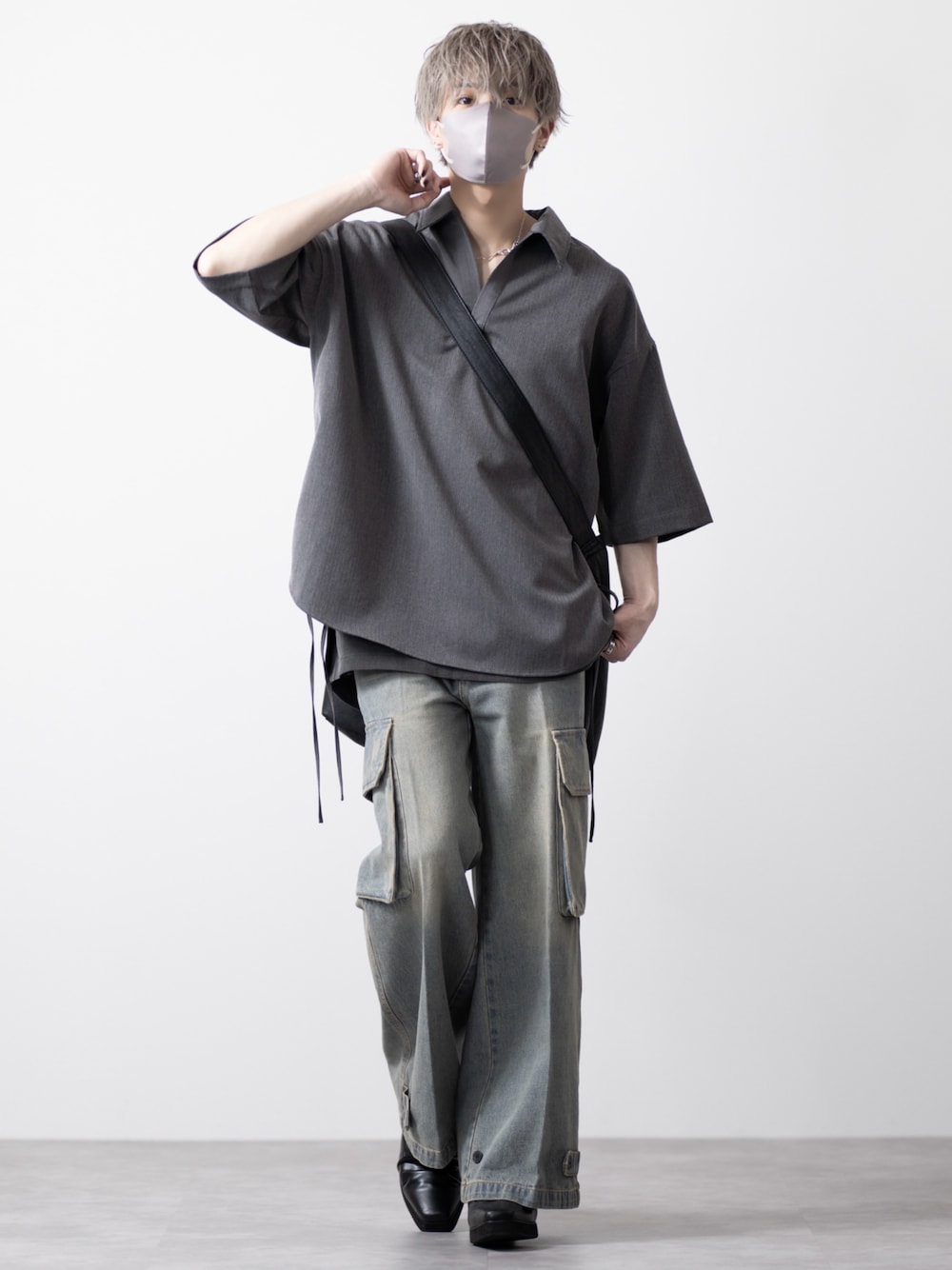 CLEL】ヘリンボーンTR半袖サイドレーススキッパーシャツ | ALINEA 