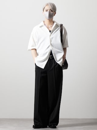 「CLEL(クレイル)の【CLEL】TR Loose Half Sleeve Regular Collor Shirt / TR ルーズ半袖レギュラーカラーシャツ(シャツ/ブラウス)」を使った、MASAKIさん(メンズ・168cm)の夏コーディネート