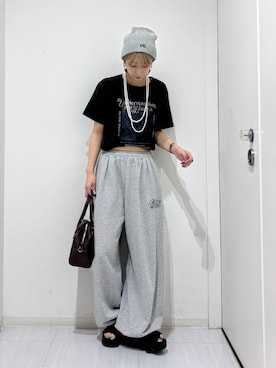 「アイテム（ニットキャップ/ビーニー）」を使った、ロビンさん（レディース・169cm）の夏コーディネート