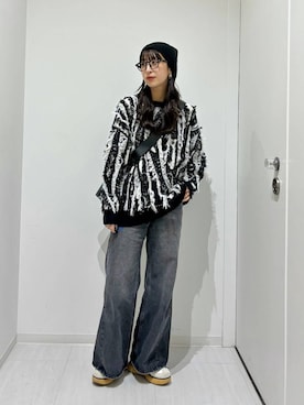 「PAGEBOY（ページボーイ）のニットビーニー（ニットキャップ/ビーニー）」を使った、ロビンさん（レディース・168cm）の秋コーディネート