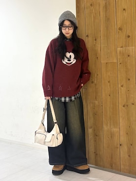 「アイテム（帽子）」を使った、ロビンさん（レディース・169cm・20代）の冬コーディネート