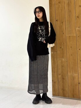 「Anui（アニュイ）のアイテム」を使った、ロビンさん（レディース・169cm）の冬コーディネート