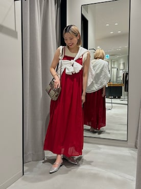 「URBAN RESEARCH（アーバンリサーチ）のリネン2WAYシャツ（シャツ/ブラウス、ホワイト系）」を使った、calinさん（レディース・159cm）の春コーディネート
