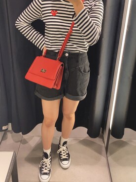 「COMME des GARCONS（コムデギャルソン）のアイテム（Tシャツ/カットソー、その他）」を使った、3110さん（レディース・160cm）の秋コーディネート