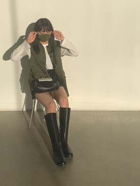 「mystic（ミスティック）のアイテム（ブーツ、ブラック系）」を使った、3110さん（レディース・160cm）の秋コーディネート