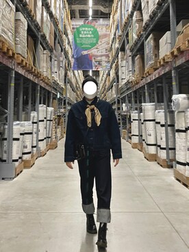 「Dr. Martens（ドクターマーチン）のアイテム（シューズ、ブラック系）」を使った、3110さん（レディース・160cm）の冬コーディネート