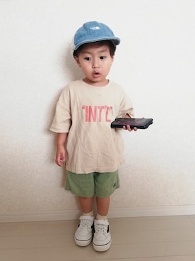 「アイテム（キャップ）」を使った、yutan さん（キッズ・90cm）の夏コーディネート