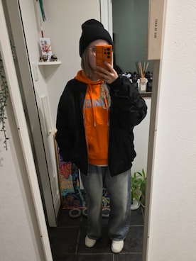 「アイテム（パーカー）」を使った、sykさん（レディース・156cm）の冬コーディネート