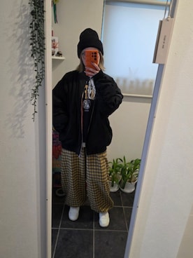「アイテム（ニットキャップ/ビーニー）」を使った、sykさん（レディース・156cm）の冬コーディネート
