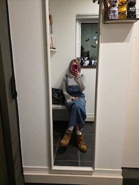 「アイテム（ジャンパースカート）」を使った、sykさん（レディース・156cm）の秋コーディネート