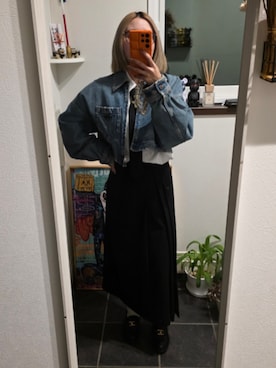 「アイテム（デニムジャケット）」を使った、sykさん（レディース・156cm）の秋コーディネート