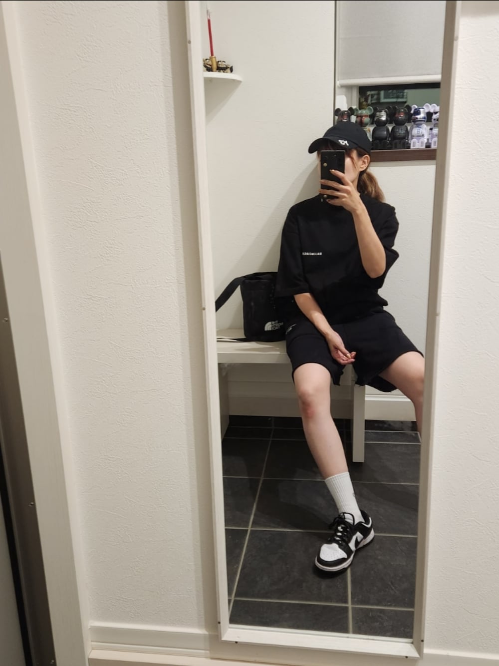 「NIKE、Y-3、yohjiyamamoto、BALENCIAGA、THE NORTH FACE」｜「Y-3のY-3 CORDURA CAP（キャップ、ブラック系）」を使った、sykさん（骨格ナチュラル・レディース・156cm）の夏コーディネートの1枚目の写真