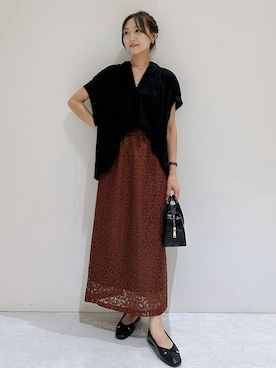 「バレエシューズ」｜makiさん（レディース・155cm）の夏コーディネート