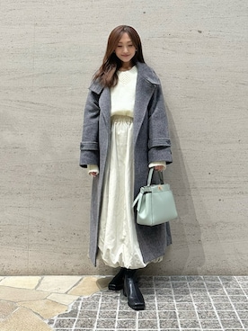 「VIS（ビス）のアイテム（その他アウター）」を使った、makiさん（レディース・155cm）の冬コーディネート