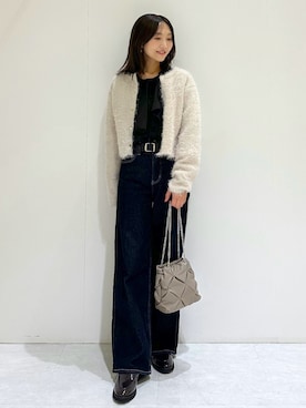 「OPAQUE.CLIP（オペークドットクリップ）のアイテム（デニムパンツ）」を使った、makiさん（レディース・155cm）の秋コーディネート