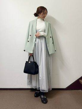 「カラー×コーデ」｜「アイテム（ローファー）」を使った、makiさん（レディース・155cm）の冬コーディネート