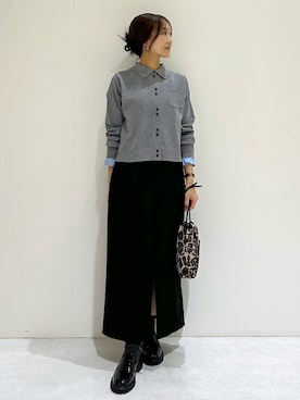 「アイテム（スカート）」を使った、makiさん（レディース・155cm）の秋コーディネート