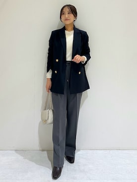 「アイテム（テーラードジャケット）」を使った、makiさん（レディース・155cm）の秋コーディネート