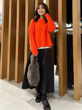 「アイテム（ハンドバッグ）」を使った、makiさん（レディース・155cm）の冬コーディネート