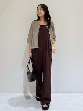 「アイテム（オールインワン・サロペット）」を使った、makiさん（レディース・155cm）の夏コーディネート