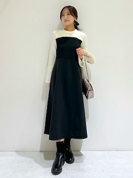 「アイテム（ストール/ショール）」を使った、makiさん（レディース・155cm）の秋コーディネート