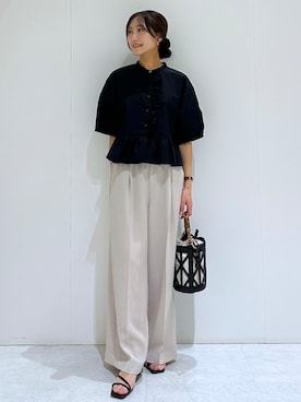 「OPAQUE.CLIP（オペークドットクリップ）のアイテム（パンツ）」を使った、makiさん（レディース・155cm）の春コーディネート