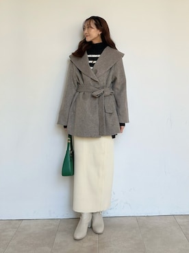 「VIS（ビス）のアイテム（その他アウター）」を使った、makiさん（レディース・155cm）の秋コーディネート