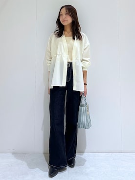 「OPAQUE.CLIP（オペークドットクリップ）のアイテム（パンツ）」を使った、makiさん（レディース・155cm）の春コーディネート