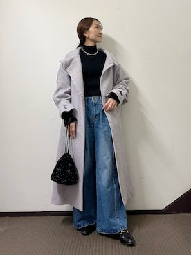 「VIS（ビス）のアイテム（その他アウター）」を使った、makiさん（レディース・155cm）の冬コーディネート