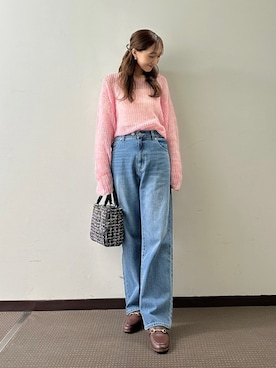 「カラー×コーデ」｜「アイテム（ローファー）」を使った、makiさん（レディース・155cm）の秋コーディネート