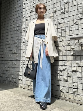 「アイテム（テーラードジャケット）」を使った、makiさん（レディース・155cm）の夏コーディネート