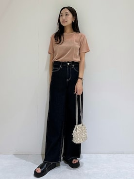 「スパンコール」｜「アイテム（パンツ）」を使った、makiさん（レディース・155cm）の夏コーディネート